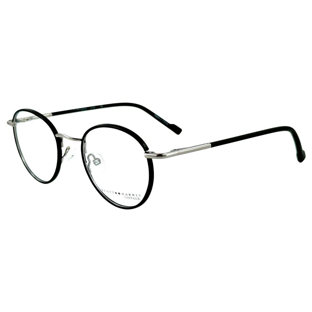 Scott Harris Vintage V61 Unisex Metal Eyeglass Frame C1 Black Gunmetal 46-21